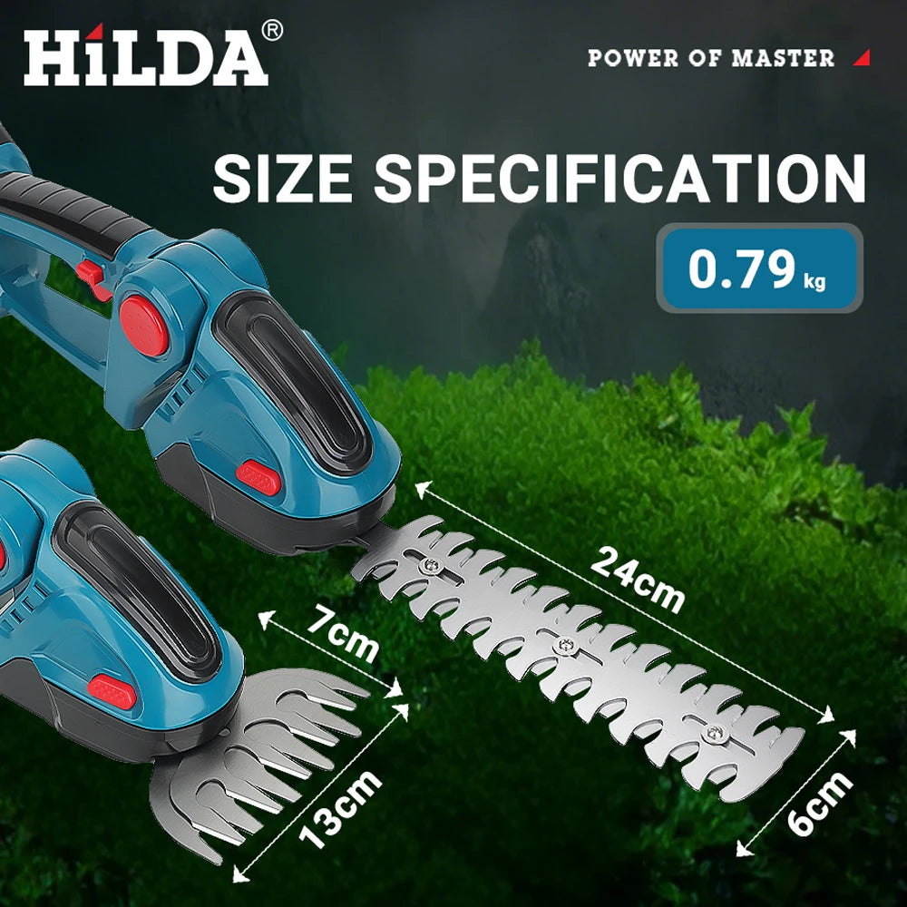 HILDA  2 IN1 Electric Hedge Trimmer Cordless Handheld Weeding