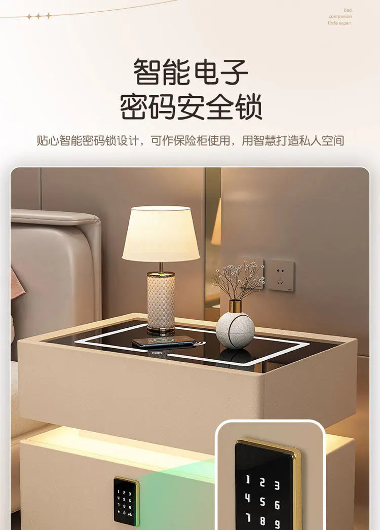Smart Nightstand with Wireless Charger Bluetooth Speaker