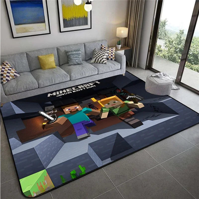 3D Game M-MINE Sandbox Carpet for Living Room Decor Bedroom