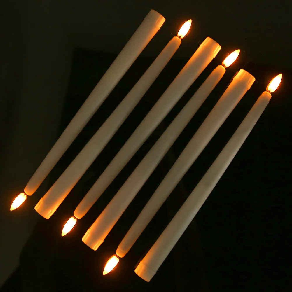 LED Flameless Taper Candles Flickering with 10-Key Remote