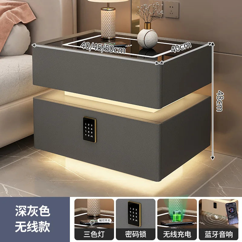 Smart Nightstand with Wireless Charger Bluetooth Speaker
