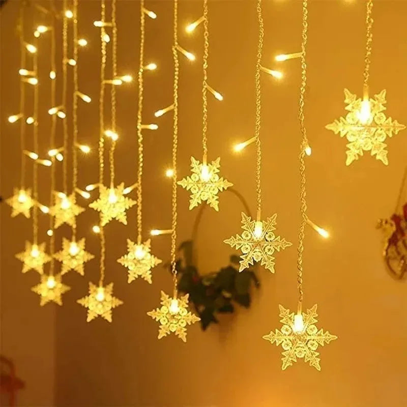 110V 220V Snowflakes  Curtain Garland