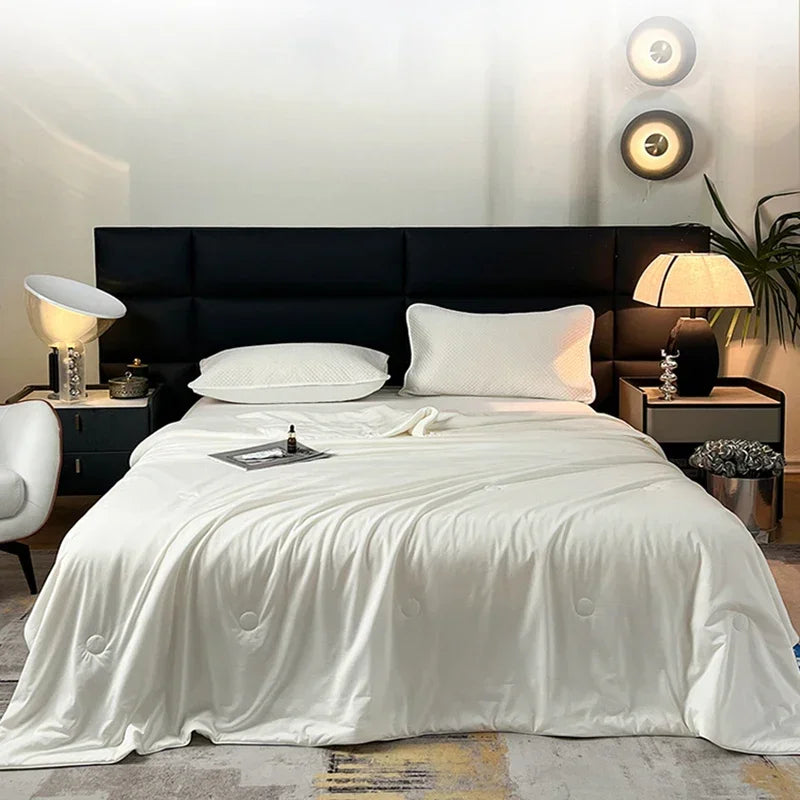 Air Condition Comforter for Summer Pure Color Ice Silk Cooling Blanket