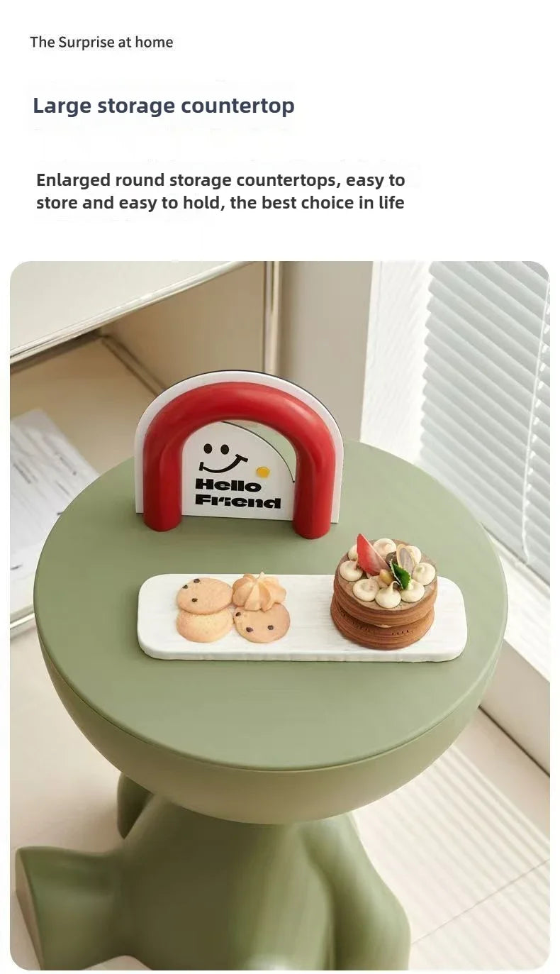 Light Luxury Cartoon Sofa Edge Table Creative Flat Head Coffee Table