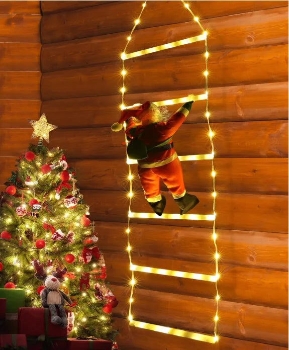 1.5/3M Christmas Decoration LED Santa Claus Climbing Ladder Light