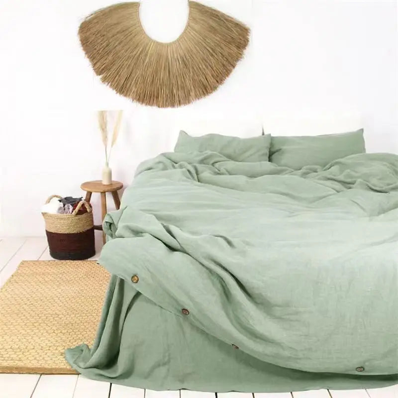100% French Linen Natural Duvet Cover Soft Comfortable