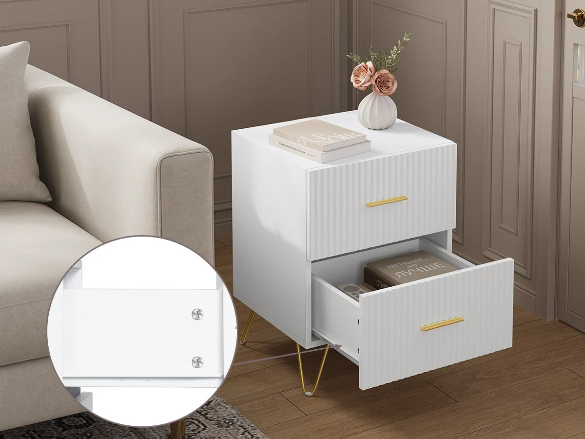 WOLTU Bedside Table Bedside Cabinet 2 Drawers Nightstand