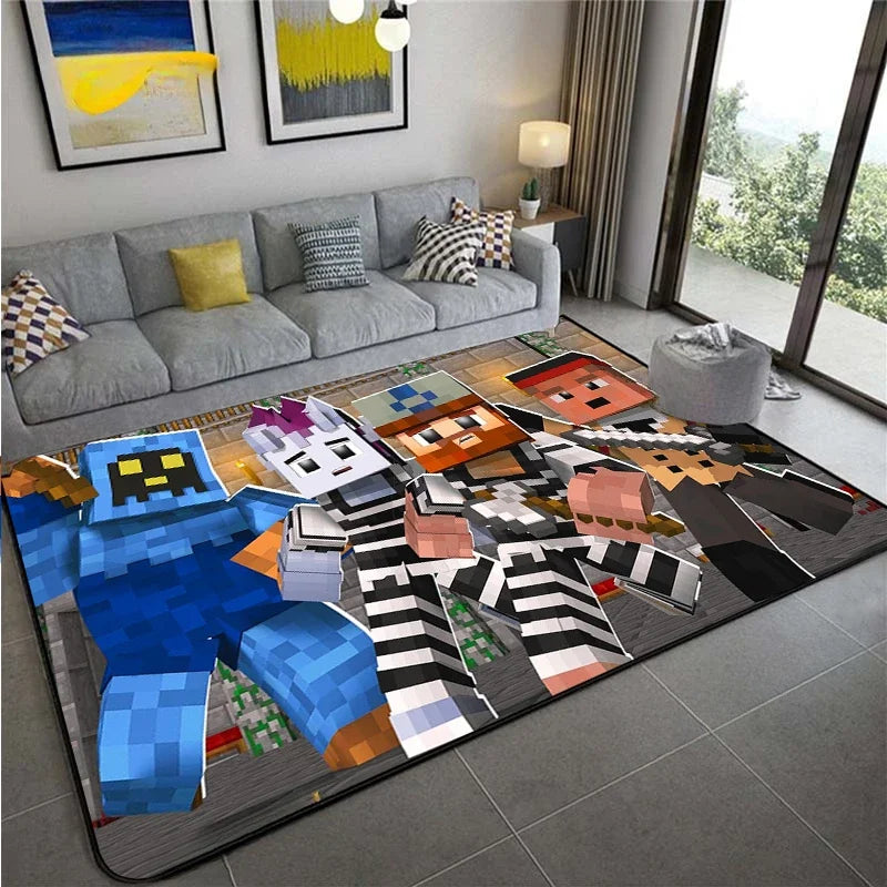 3D Game M-MINE Sandbox Carpet for Living Room Decor Bedroom