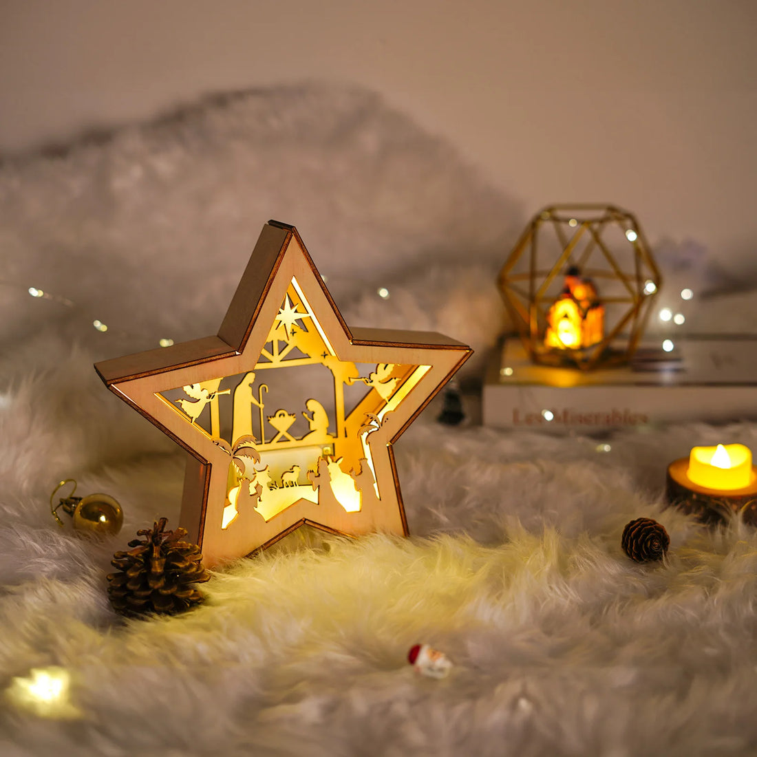 OurWarm Christmas Tree Topper Star Lighted, with Lights