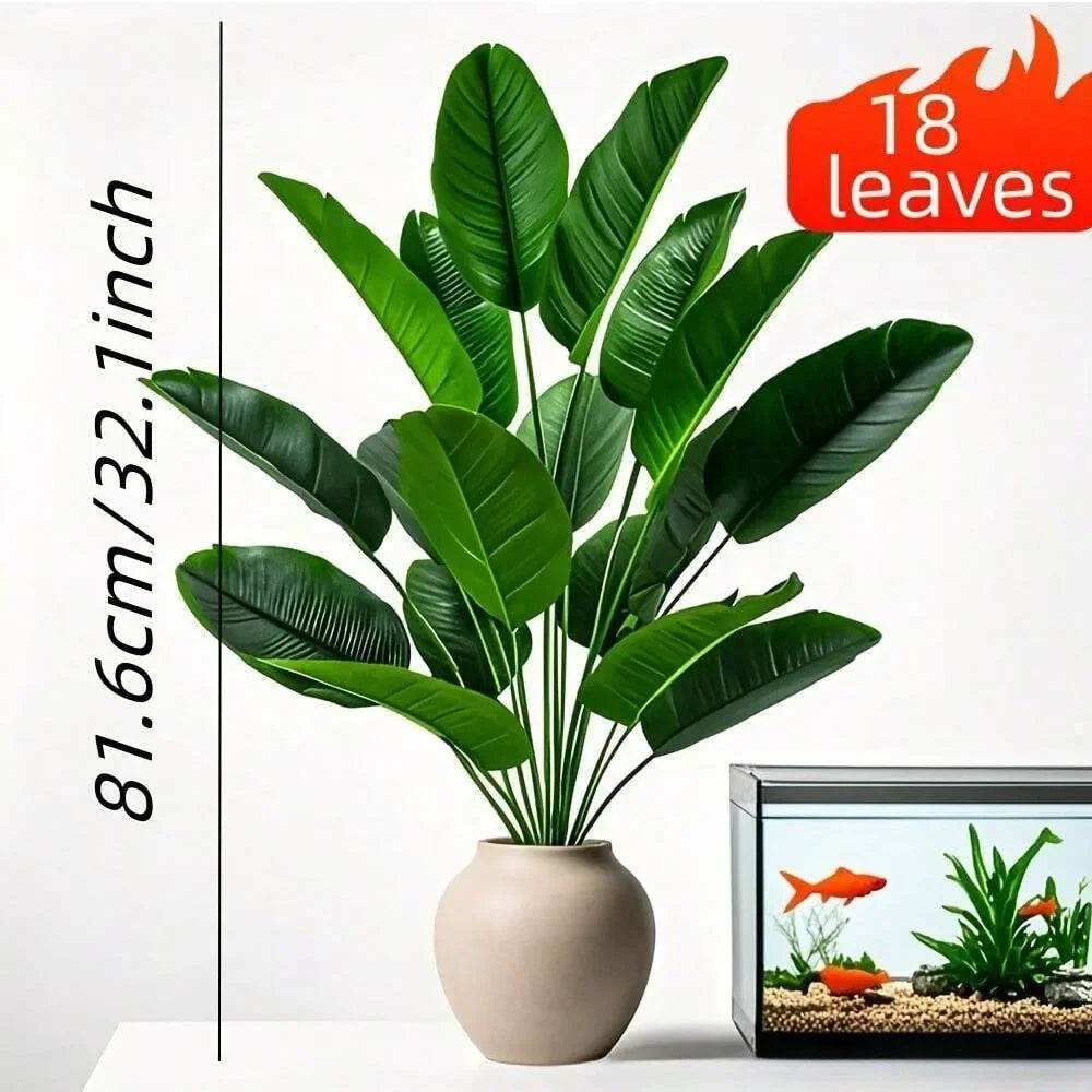 1pc 18 Leaves Artificial Plants Large Tropical Palm Tree Fake Banana Plants