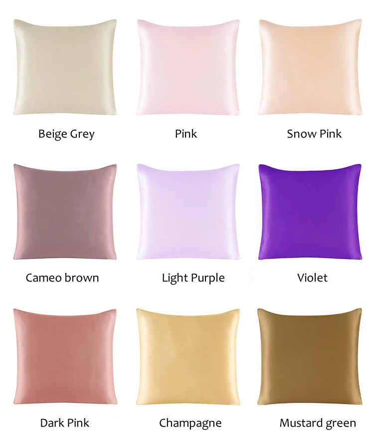 100% Pure Silk Pillowcase With Zipper Cushion Pillow Cover