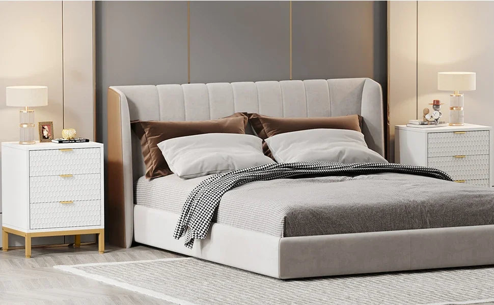 Tribesigns Modern Nightstand, 25.8" Tall Bedside Table with 3 Drawers