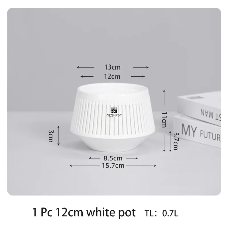 Meshpot Bonsai Pot with Saucer Plastic Flower Pot