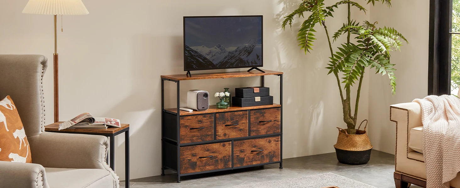 JHK Fireplace TV Stand Dresser For Bedroom