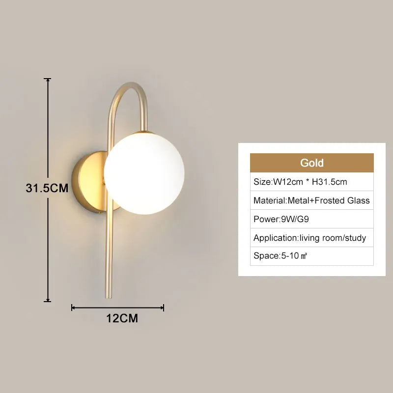 Interior LED Wall Lamps Wall Lights with G9 Bulb for Bedroom Black Gold  LED