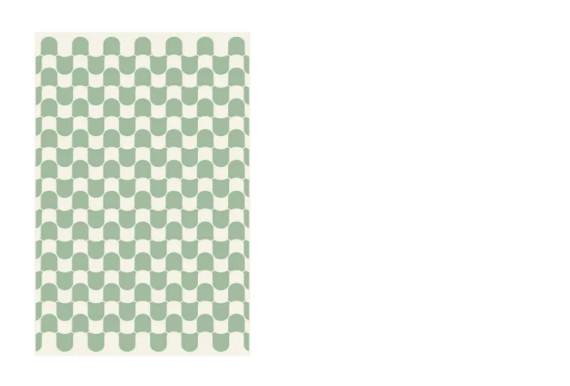 French Retro Rugs for Bedroom Checkerboard Living Room Decoration