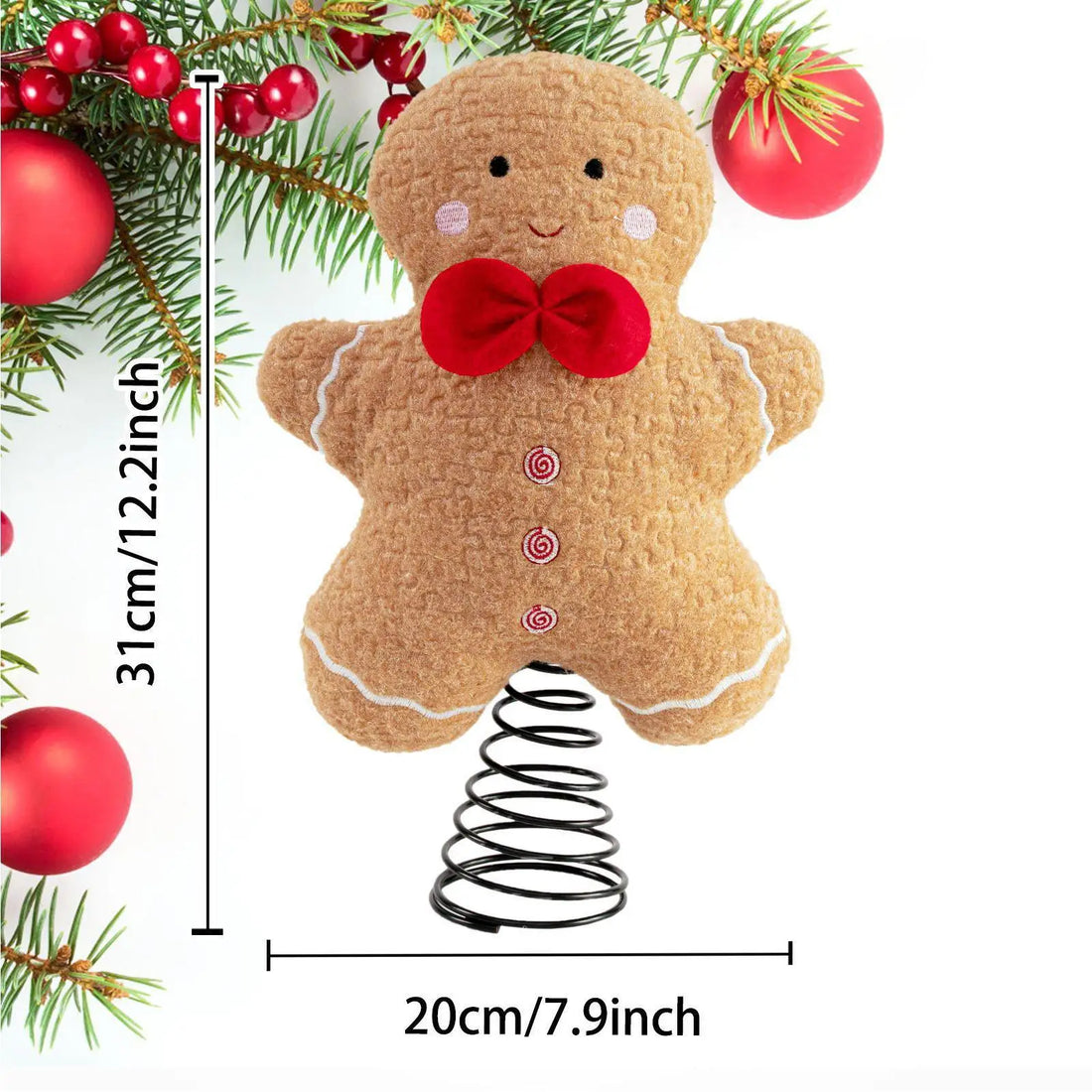 Christmas Pentagon Top Gingerbread Man Tree Topper Xmas Tree