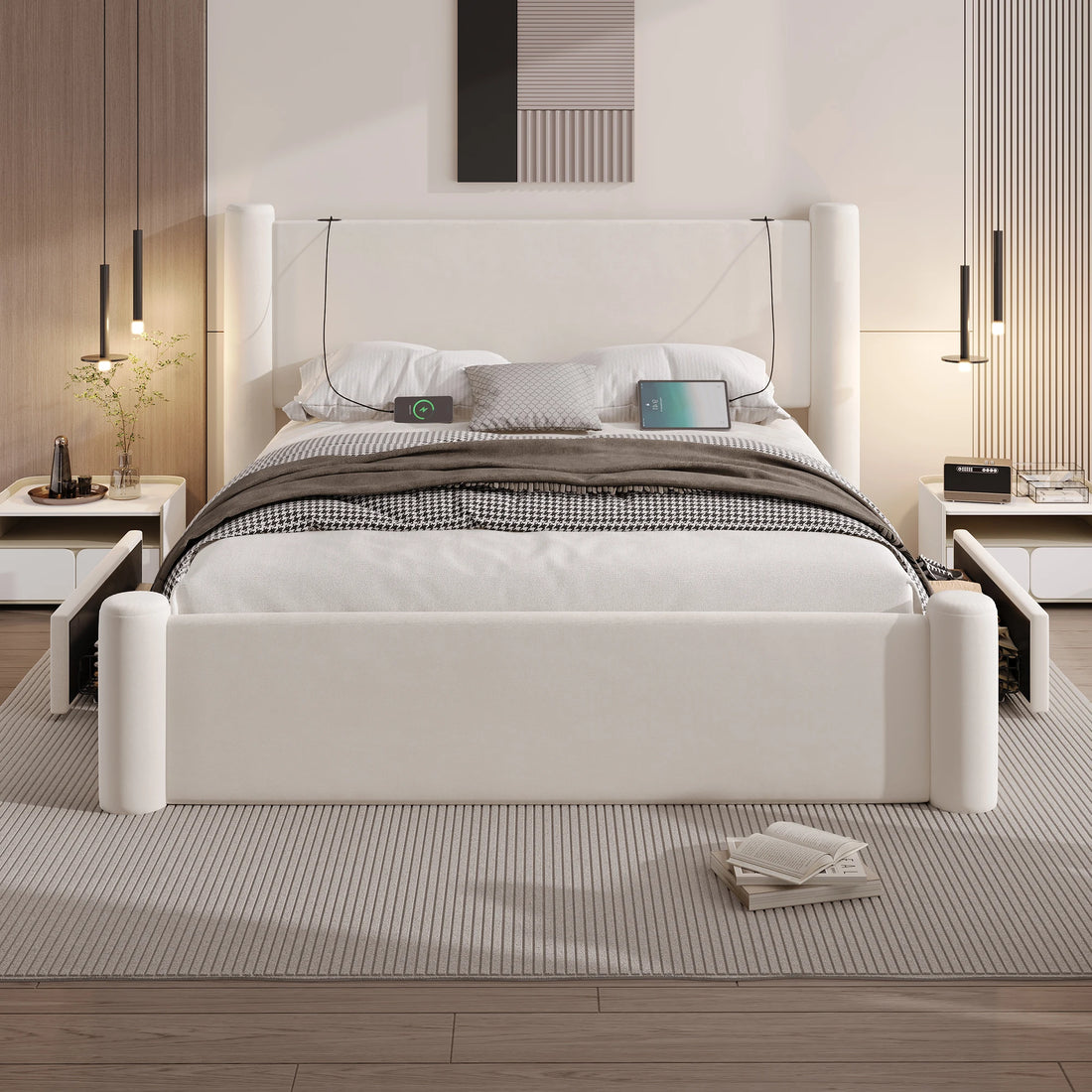 LVHOM Modern 140x200 cm Bed Frame