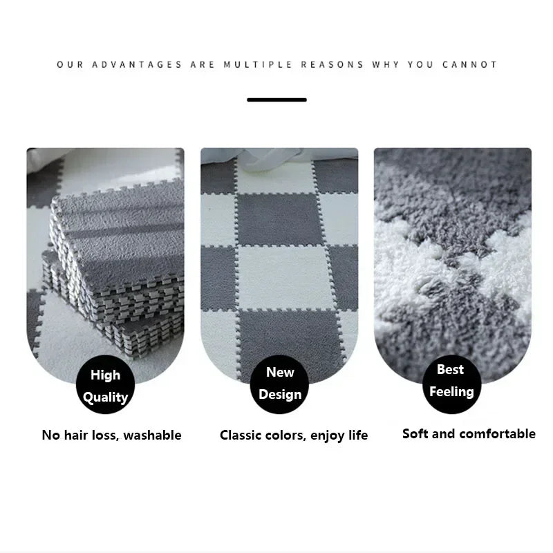 30x30cm Plush Puzzle Foam Floor Mat Creative Fashion Carpet