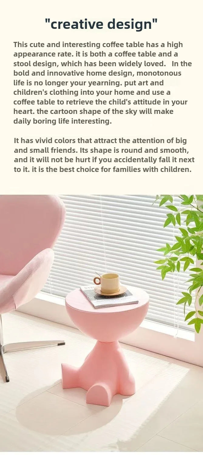 Light Luxury Cartoon Sofa Edge Table Creative Flat Head Coffee Table