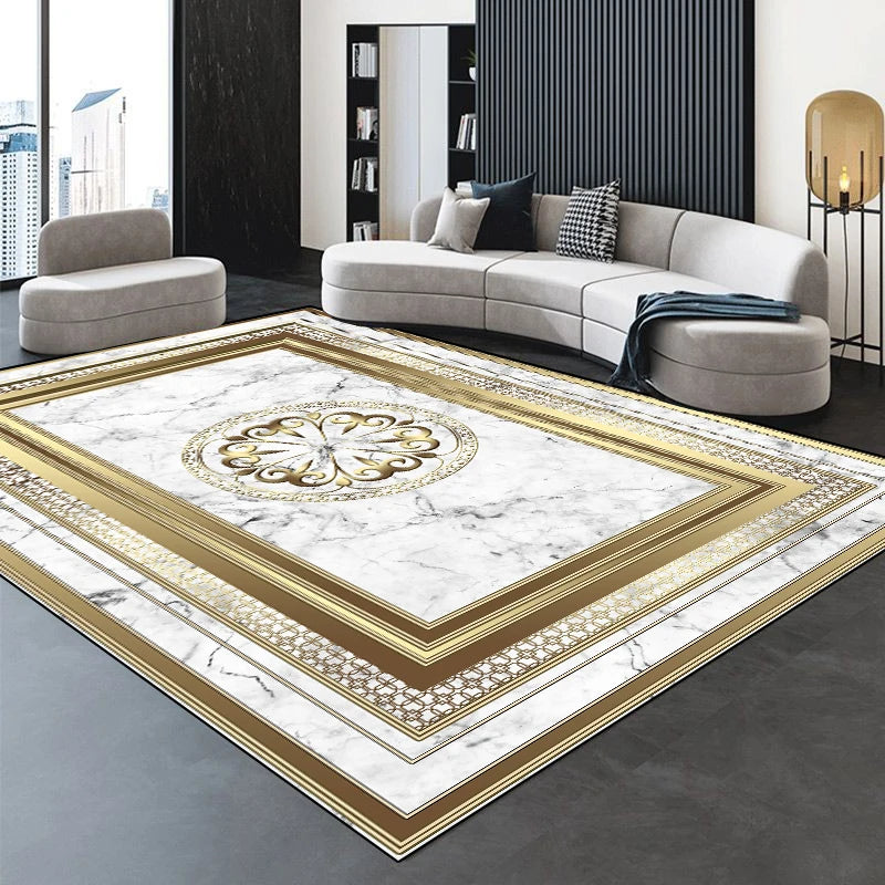 Modern Golden Luxury Carpet Large Living Room Decoration