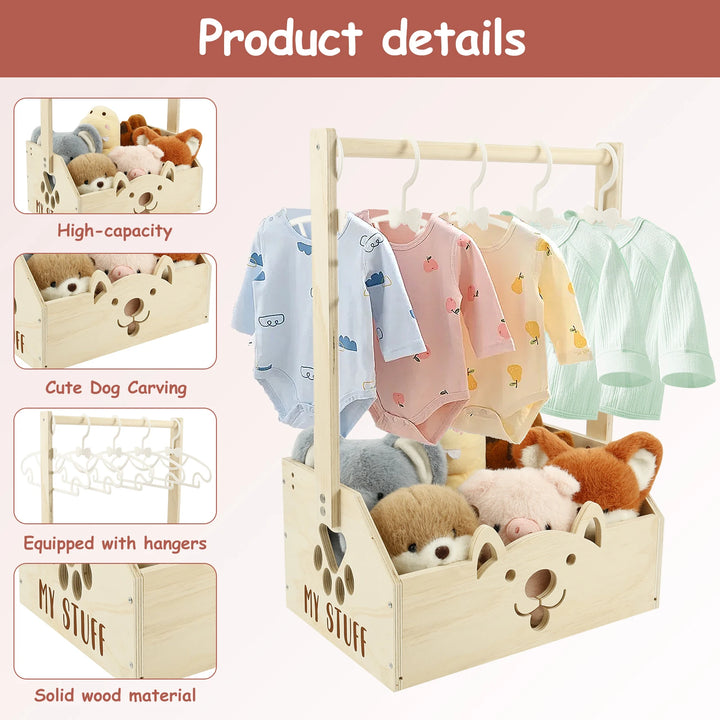 Wood Storage Crate Baby Shower Clothing Basket Toys