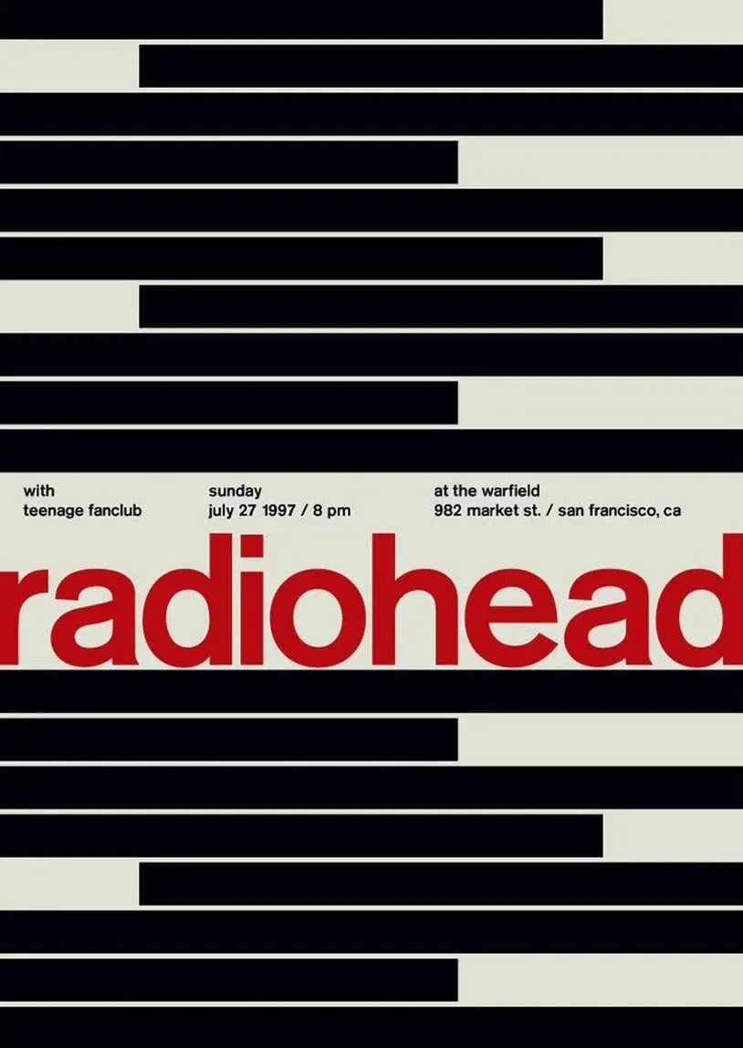 Scandinavian Classic Vintage Wall Art Rock Band Radiohead Music Canvas