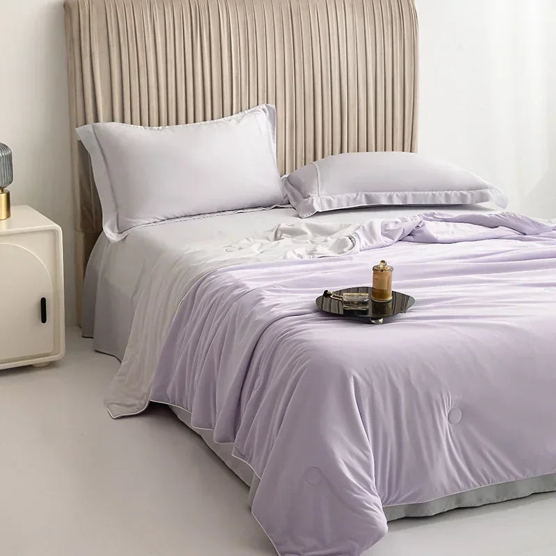 Air Condition Comforter for Summer Pure Color Ice Silk Cooling Blanket