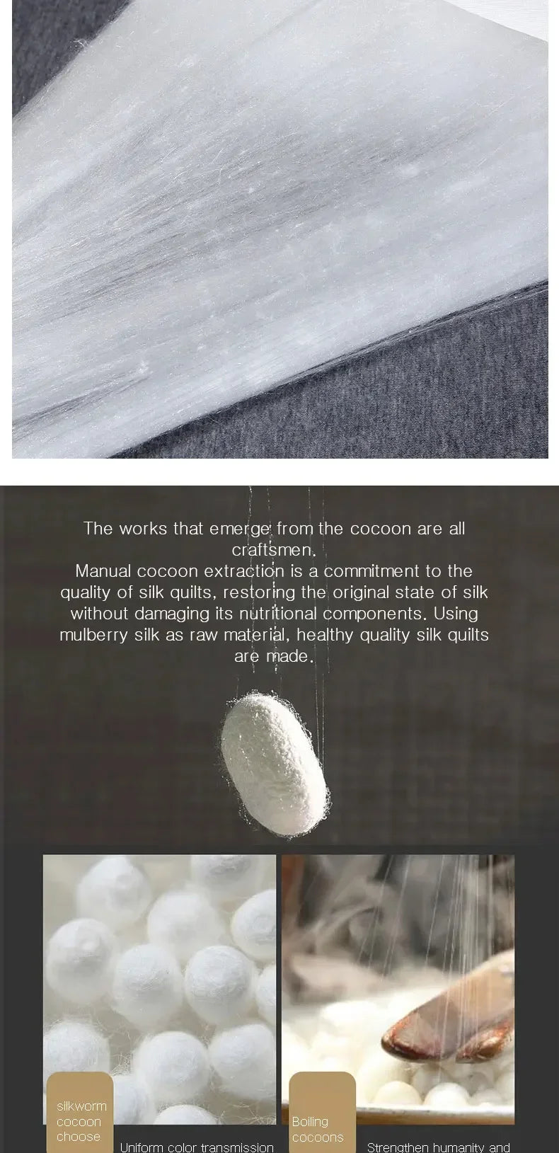 Natural Mulberry Silk Duvet Luxury Queen King Size Comforter