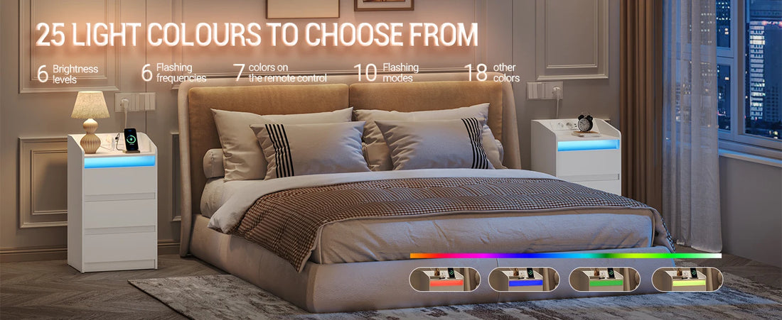 Hzuaneri Bedside Table with 3 Drawers