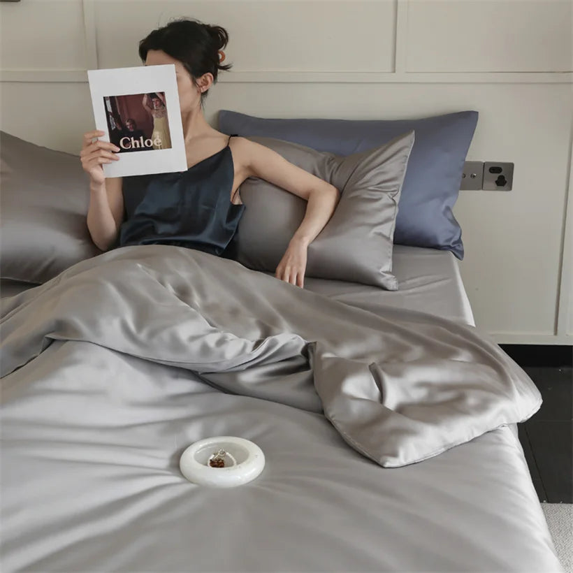 Mulberry Silk Bedding Set Luxury Natural 100% Silk Duvet Cover Set