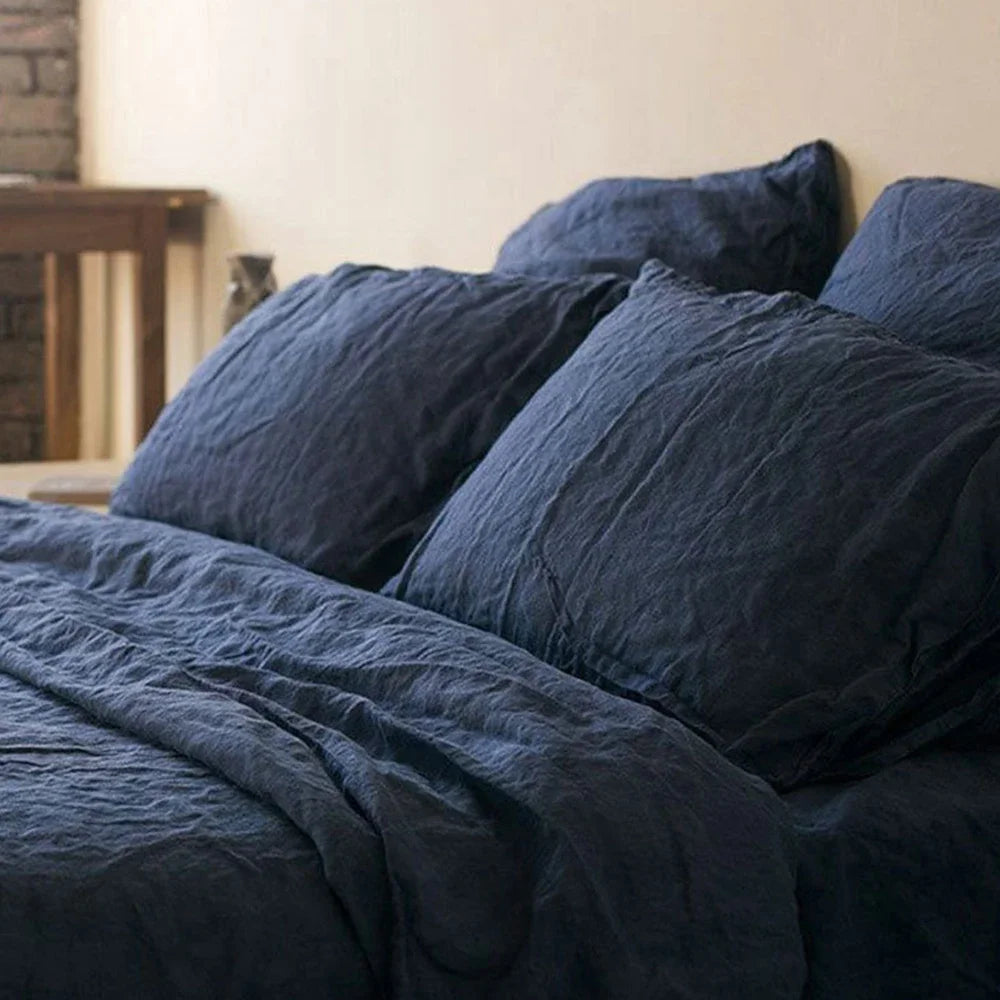 Set of 2 100%Linen Soft Breathable Pillowcase Decorative Square