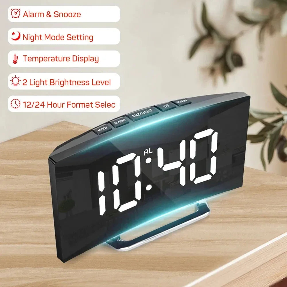 LED Digital Electronic Clock Backlight Large Number Alarm Clock