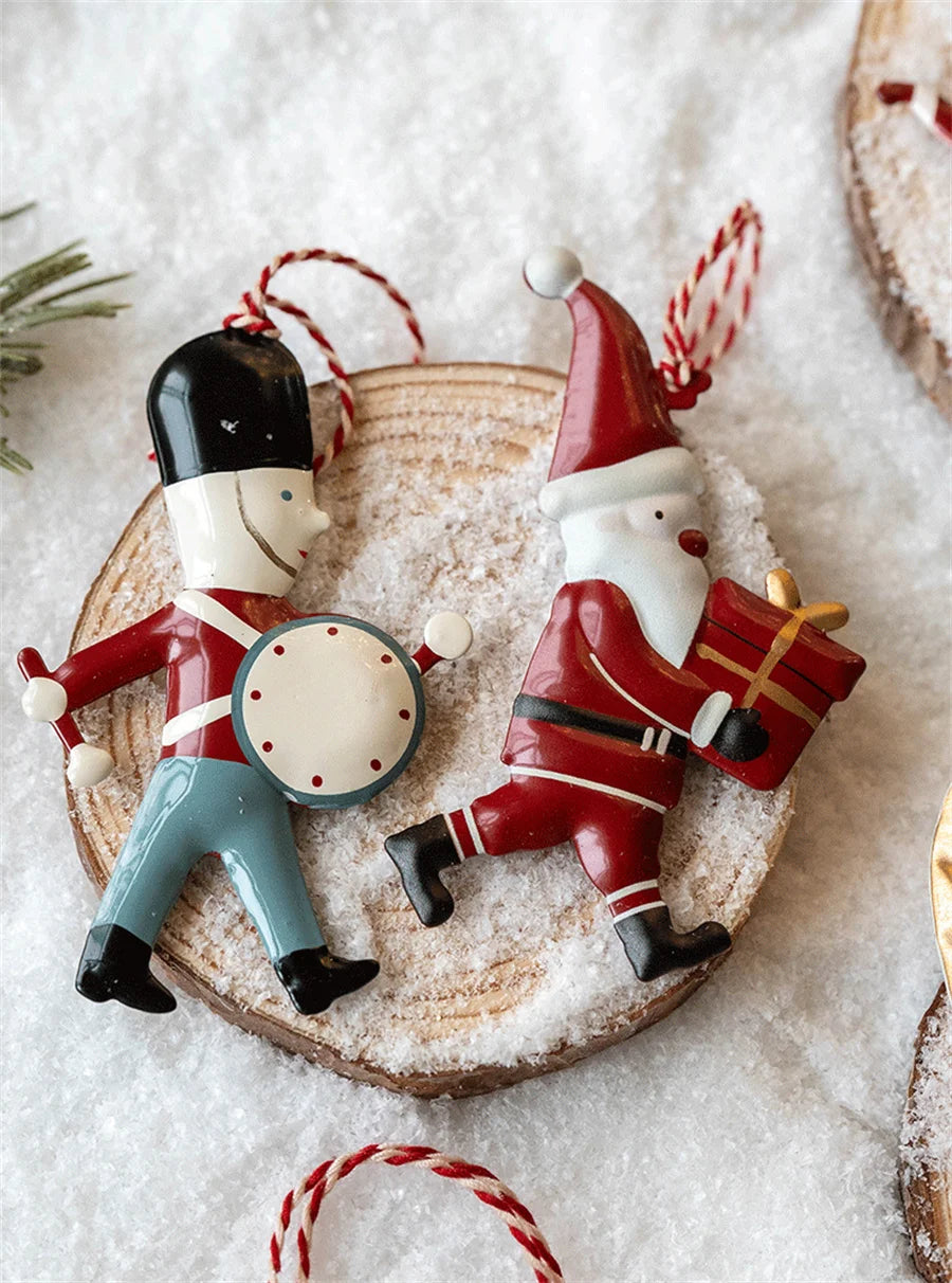 Metal Hand Painted Hanging Christmas Tree Decoration, Holiday Gift