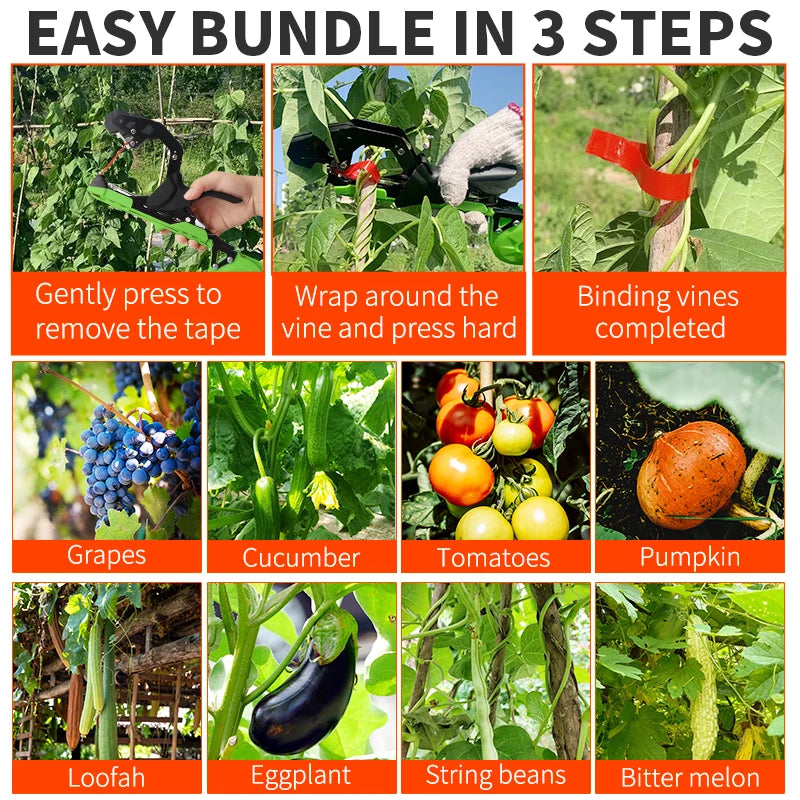 Onnfang Garden Hand Tying Machine Plant Lightweight Garden Tools