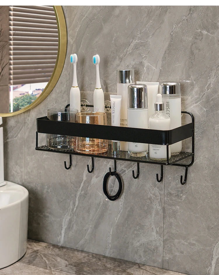 Gold storage rack bathroom storage rack wall mounted