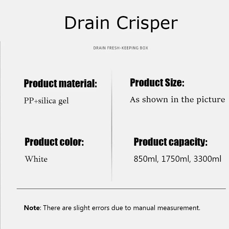 Fruit Cleaning Basket Fridge Food Storage