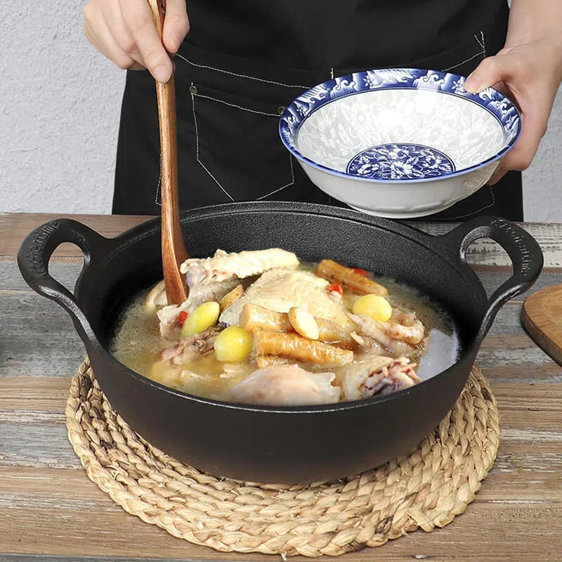 Cast Iron Pot Uncoated And Non Stick wok Casserole kitchen cooking pot