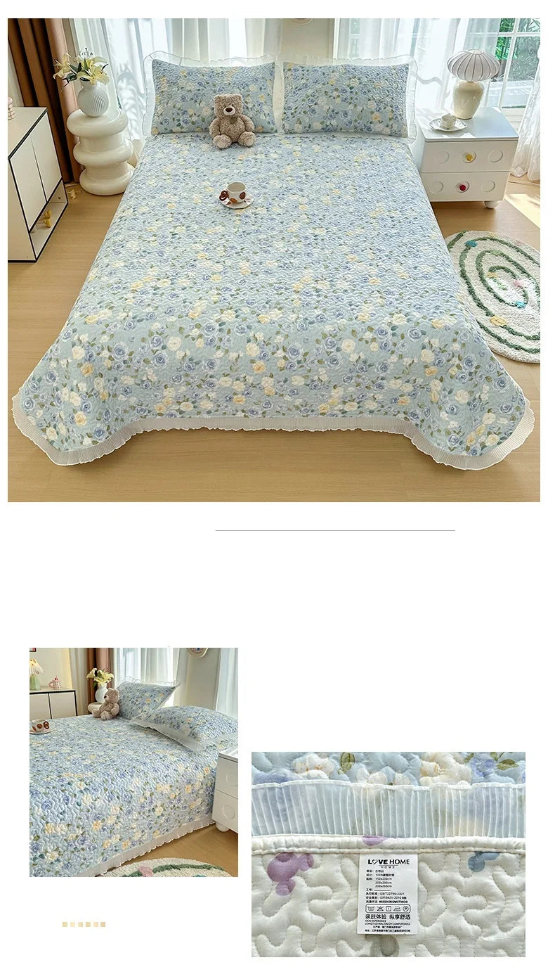 Thicken Bed Cover Floral Style Bedspread Home Bed Linen Double Bedspreads
