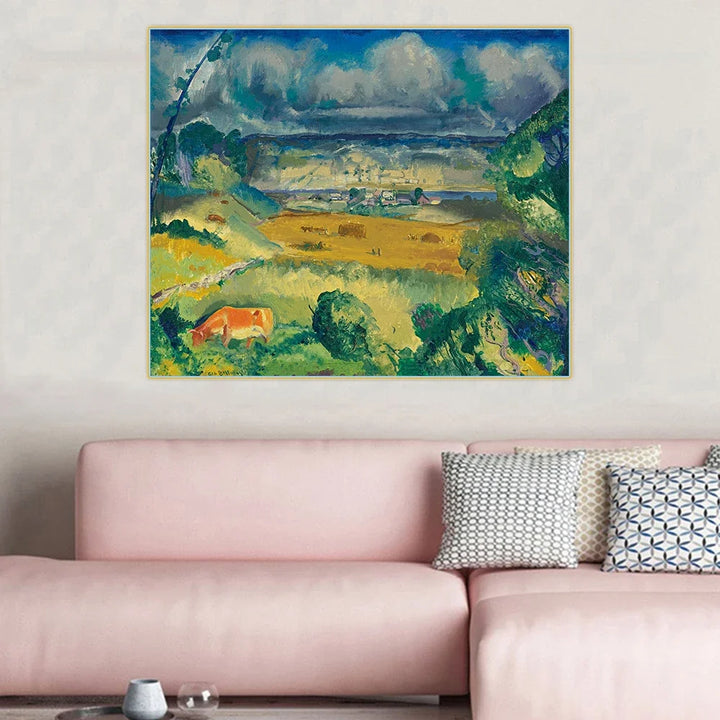 Citon George Bellows《Clouds and meadow》Canvas Oil Painting