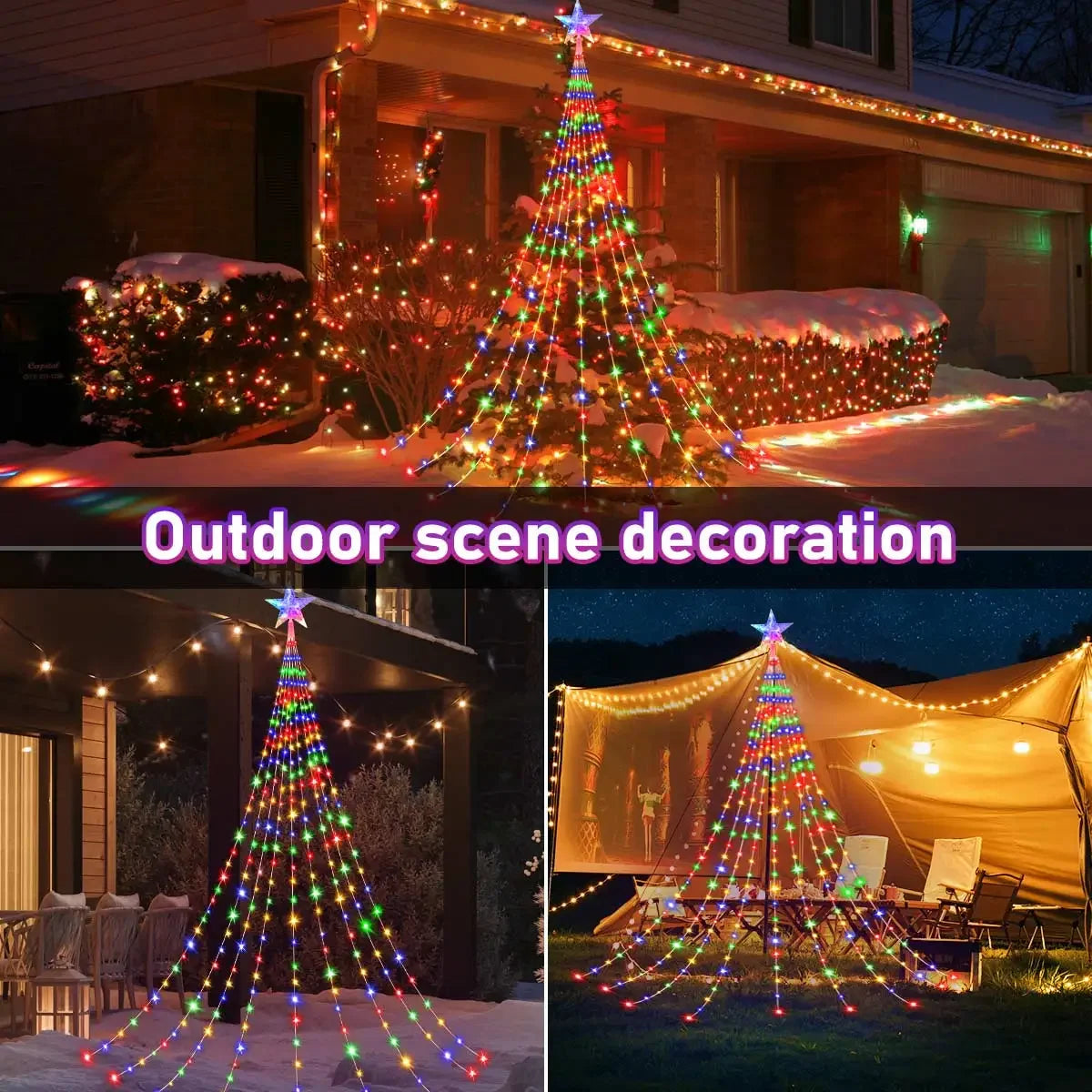 Christmas Decoration Solar String Lights 2/3M LED Star Fairy Lights Outdoor