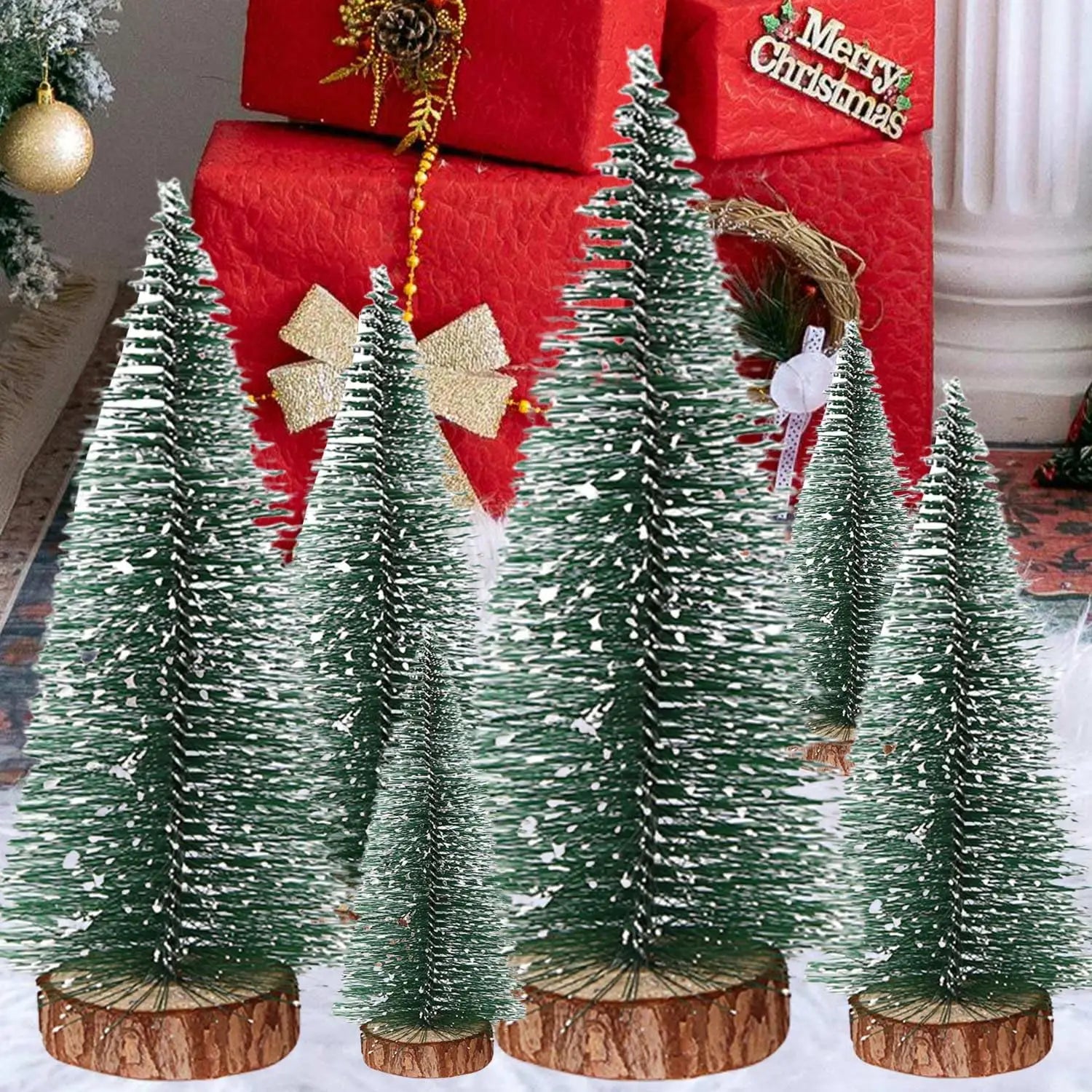 Mini Christmas Tree Bottle Brush Tree Artificial Green Christmas