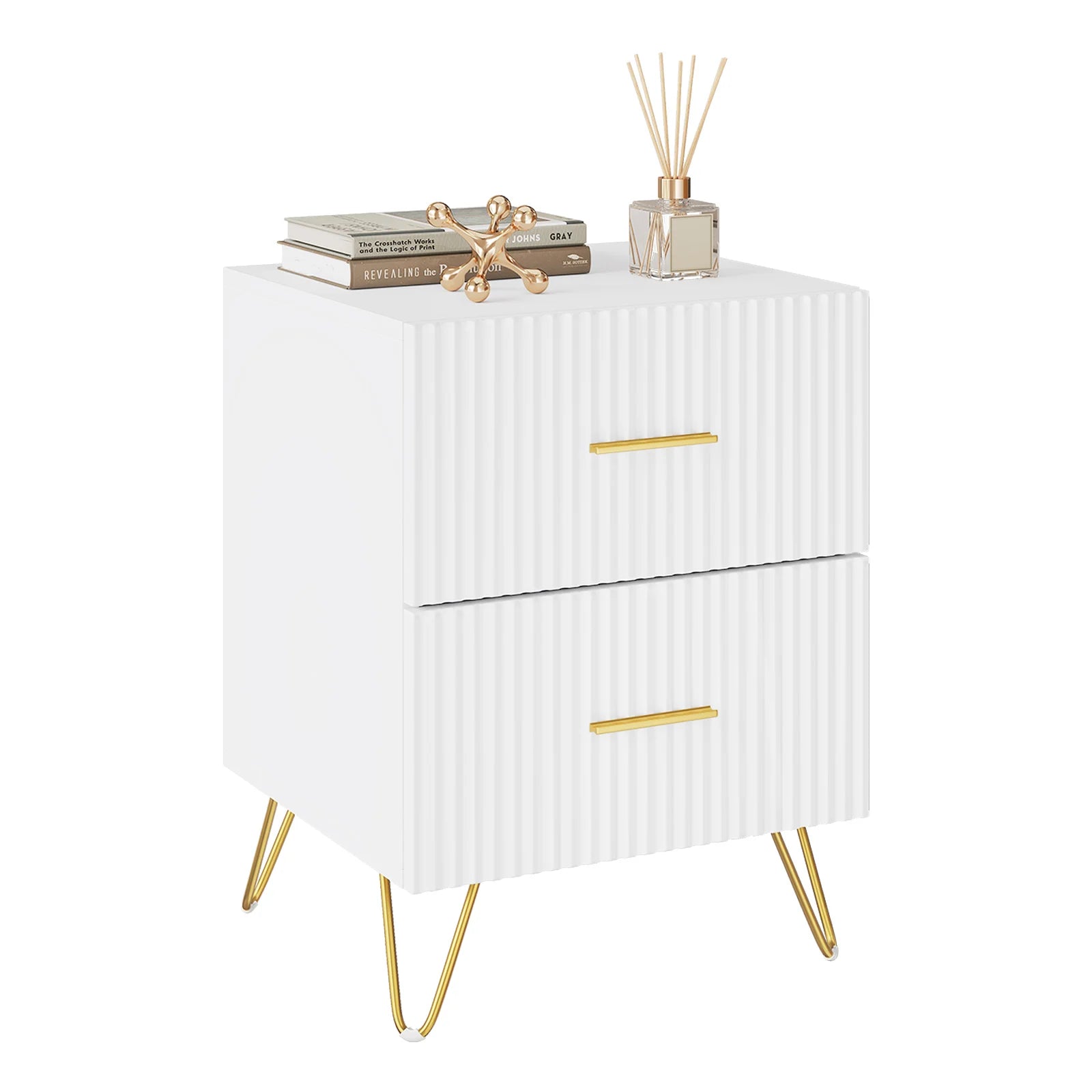 WOLTU Bedside Table Bedside Cabinet 2 Drawers Nightstand