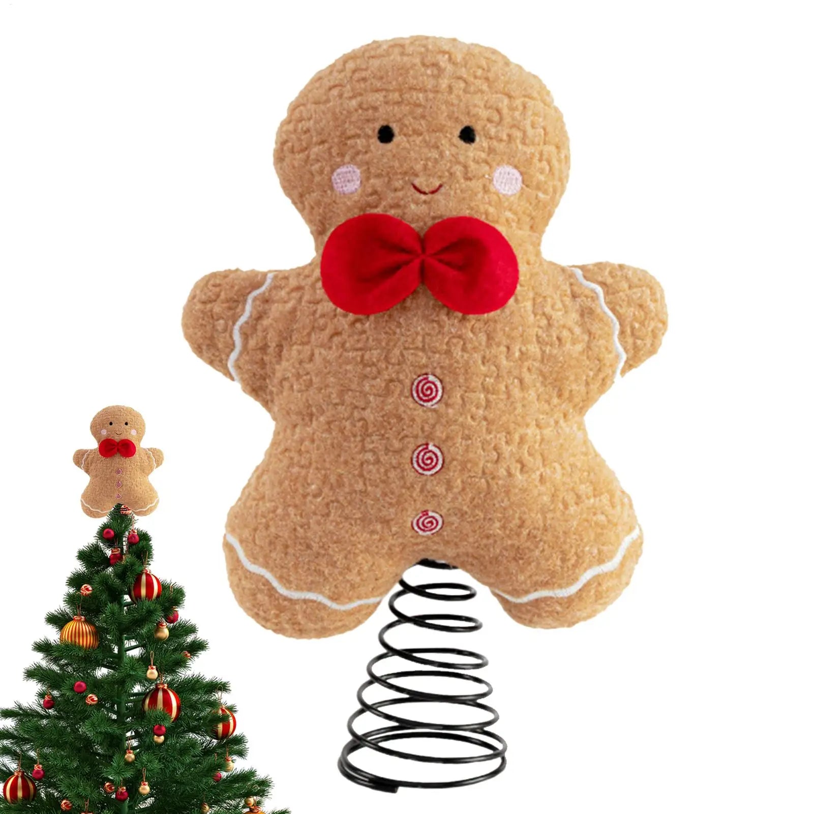 Christmas Pentagon Top Gingerbread Man Tree Topper Xmas Tree