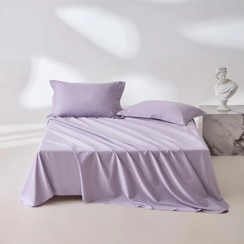 1pc Bed Flat Sheet 100% Egyptian Cotton Solid Color Top Sheets Single Double