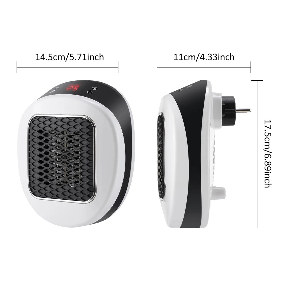 600W Home Electric Heater Winter Body Warmer Portable Wall Plug Space Heater