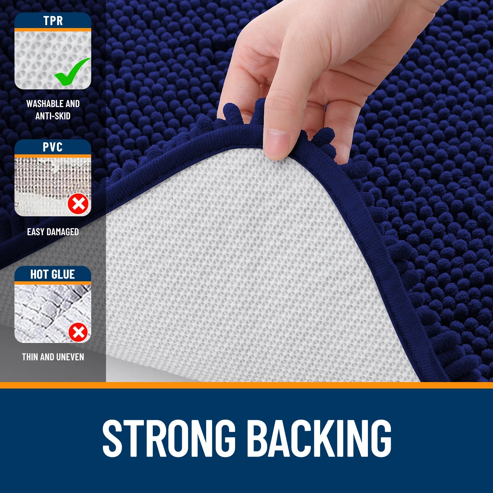 HAPIHAPPY New Chenille Bathroom Rug Mat Extra Soft Thick