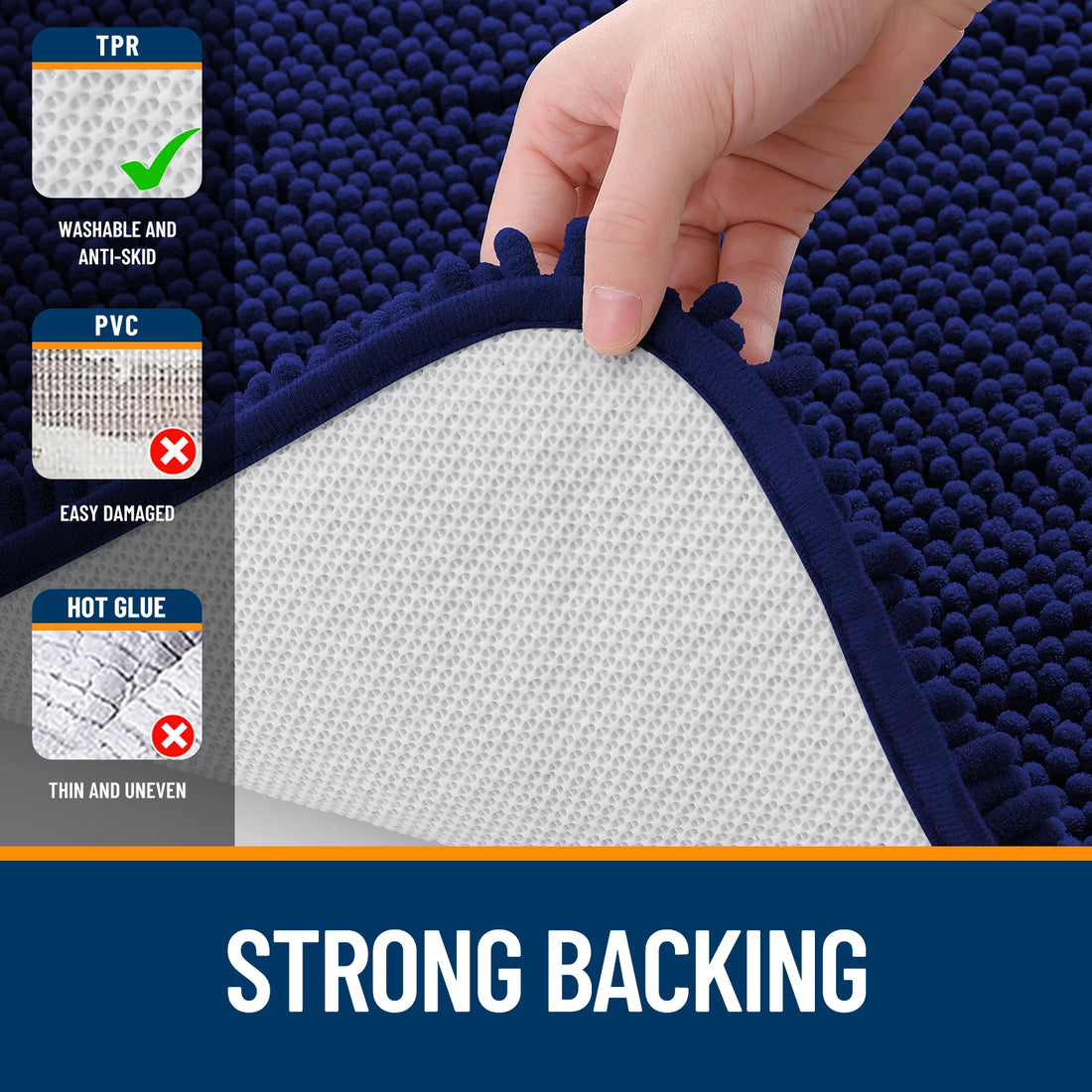 HAPIHAPPY New Chenille Bathroom Rug Mat Extra Soft Thick