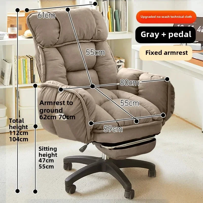 Footrest Wheels Office Chair Kids Velvet