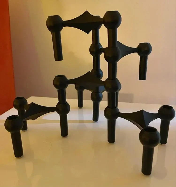 Metal Molecular Structure Candle Holder Nordic Silver Candlestick
